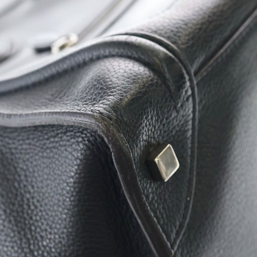 Celine Luggage Mini Handbag Black Leather Silver — view 6