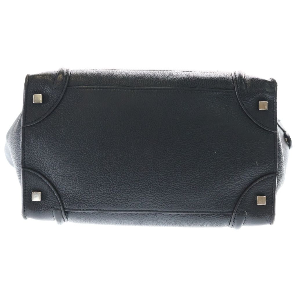 Celine Luggage Mini Handbag Black Leather Silver — view 4