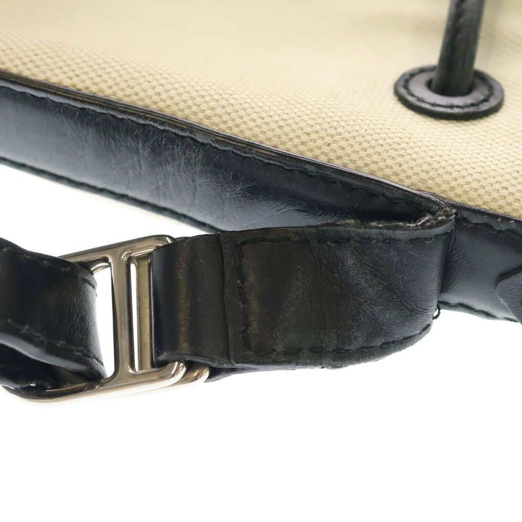 Balenciaga Navy Cabas Canvas Shoulder Bag Ivory Black — view 8