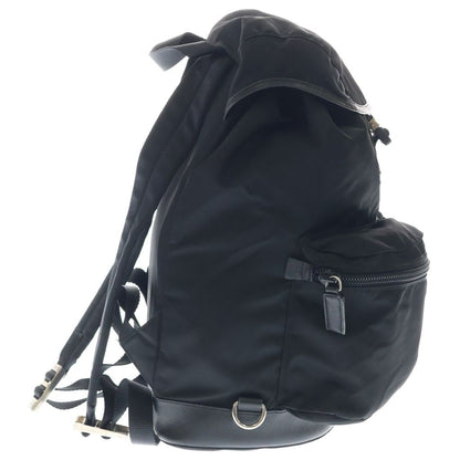 Prada Tessuto Backpack Black Nylon Leather Silver — view 3