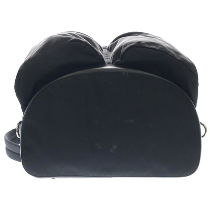 Prada Tessuto Backpack Black Nylon Leather Silver — view 4