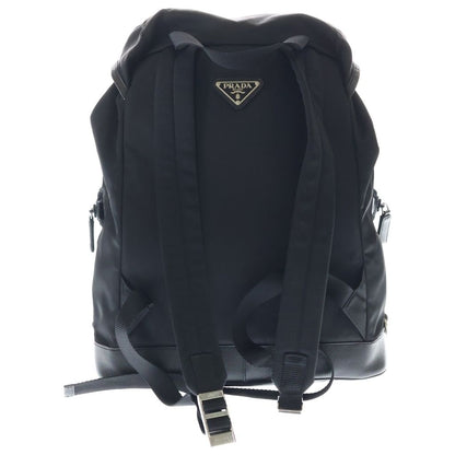 Prada Tessuto Backpack Black Nylon Leather Silver — view 2