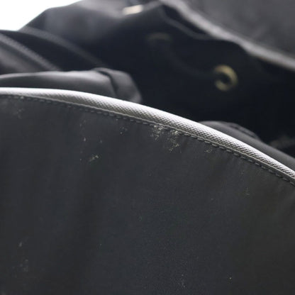 Prada Tessuto Backpack Black Nylon Leather Silver — view 6