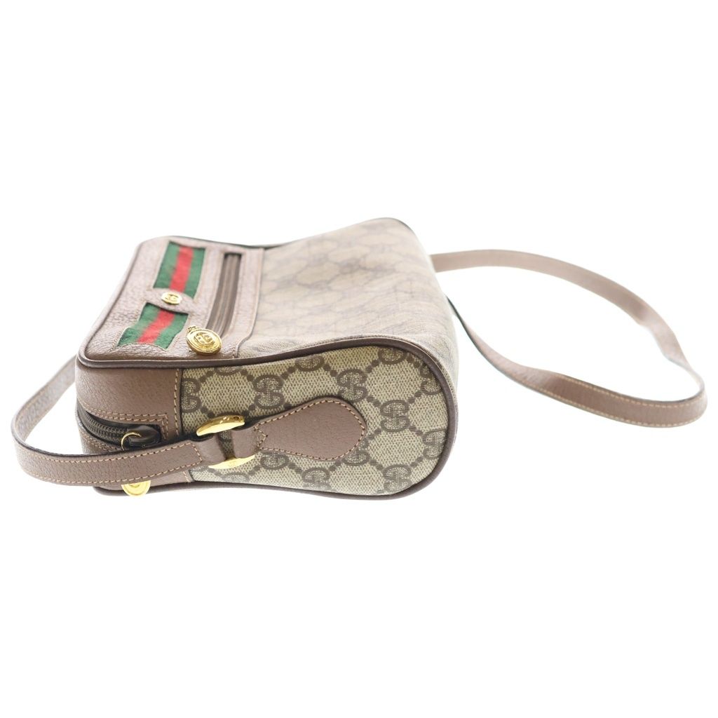 Gucci GG Supreme Shoulder Bag Brown Beige Leather Gold — view 3