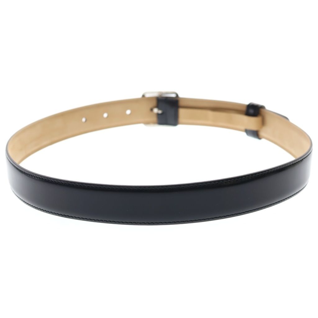 Balenciaga Square Buckle Leather Belt Black 80 Silver — view 2