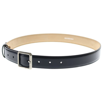 Balenciaga Square Buckle Leather Belt Black 80 Silver