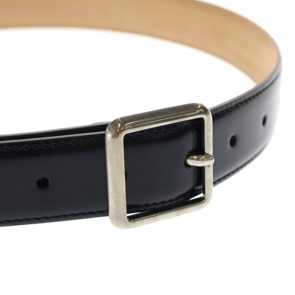 Balenciaga Square Buckle Leather Belt Black 80 Silver — view 4