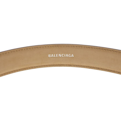 Balenciaga Square Buckle Leather Belt Black 80 Silver — view 5