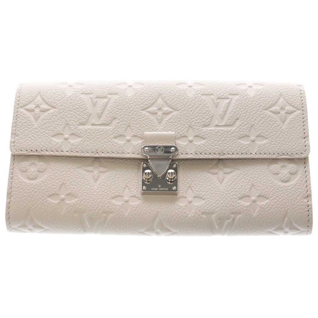 Louis Vuitton Monogram Empreinte Portefeuille Sarah Metis Long Flap Wallet Blue