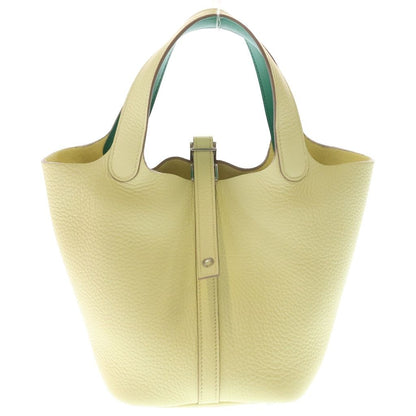 Hermes Picotin Lock PM Eclat Jaune Poussin Mint Taurillon Clemence Silver