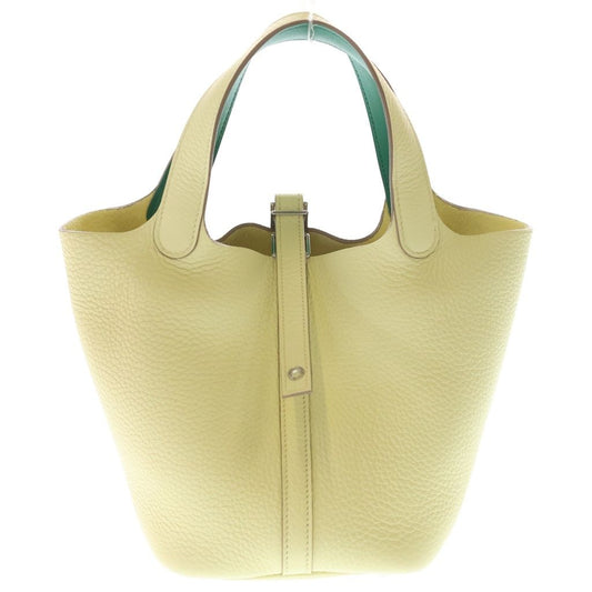 Hermes Picotin Lock PM Eclat Jaune Poussin Mint Taurillon Clemence Silver