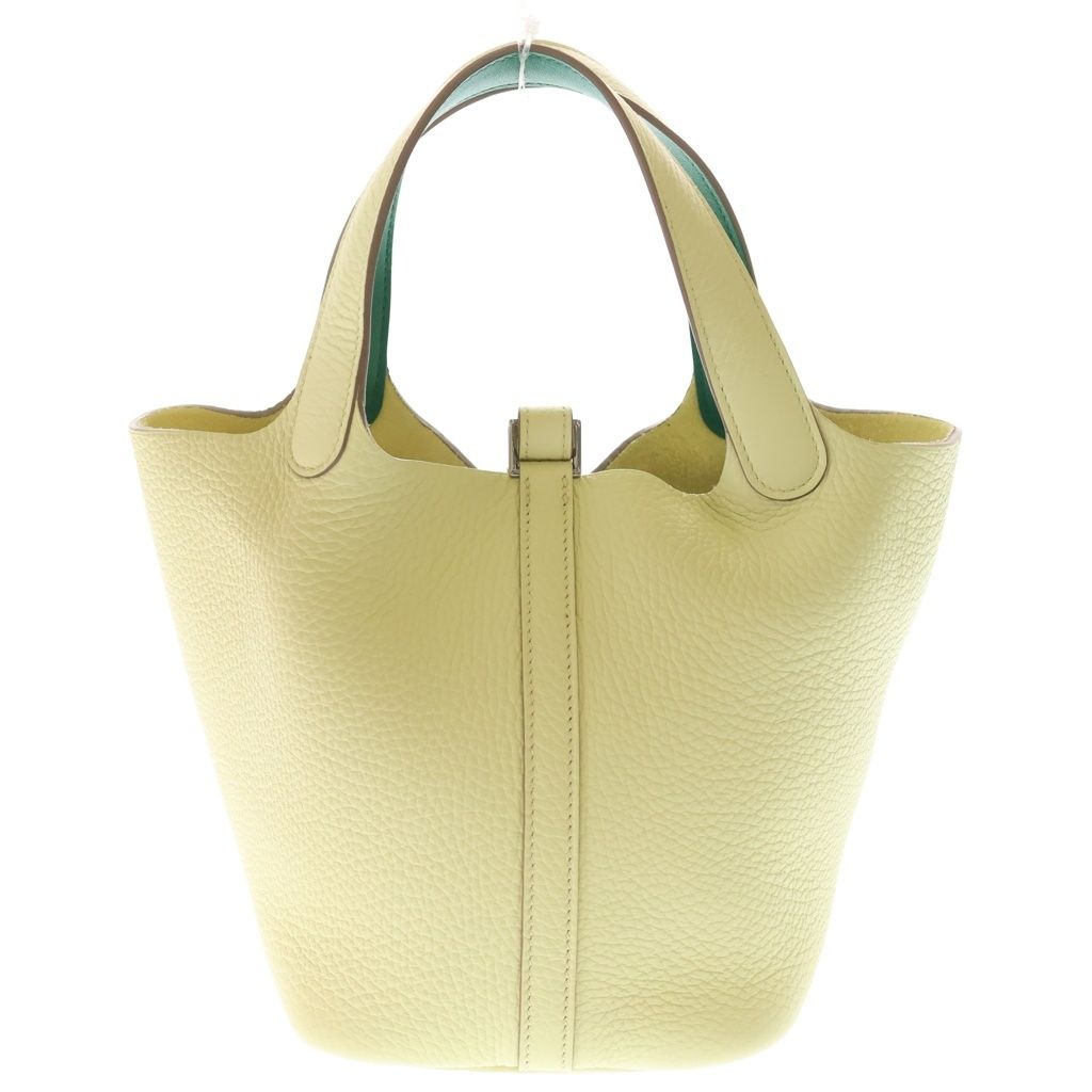 Hermes Picotin Lock PM Eclat Jaune Poussin Mint Taurillon Clemence Silver — view 2