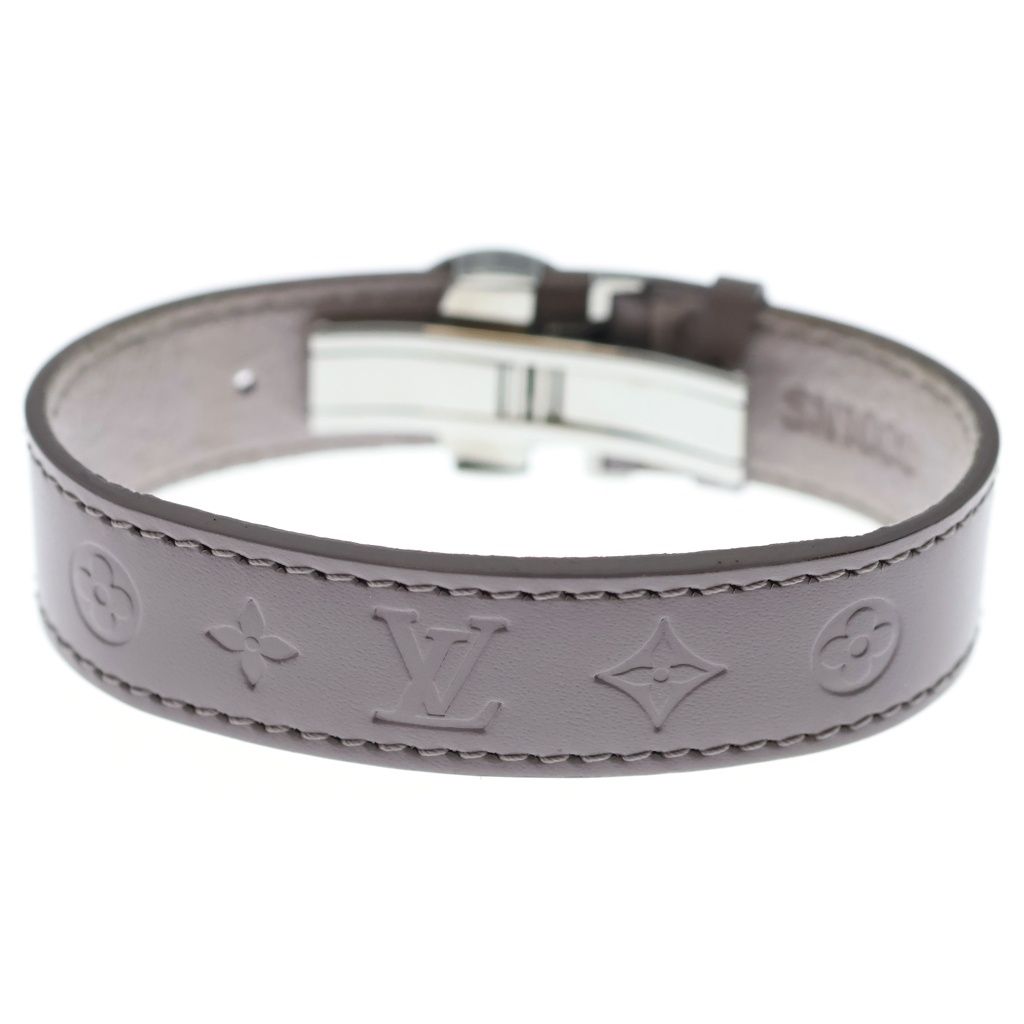 Louis Vuitton Bracelet Luck Monogram Flower Leather Silver Purple — view 2