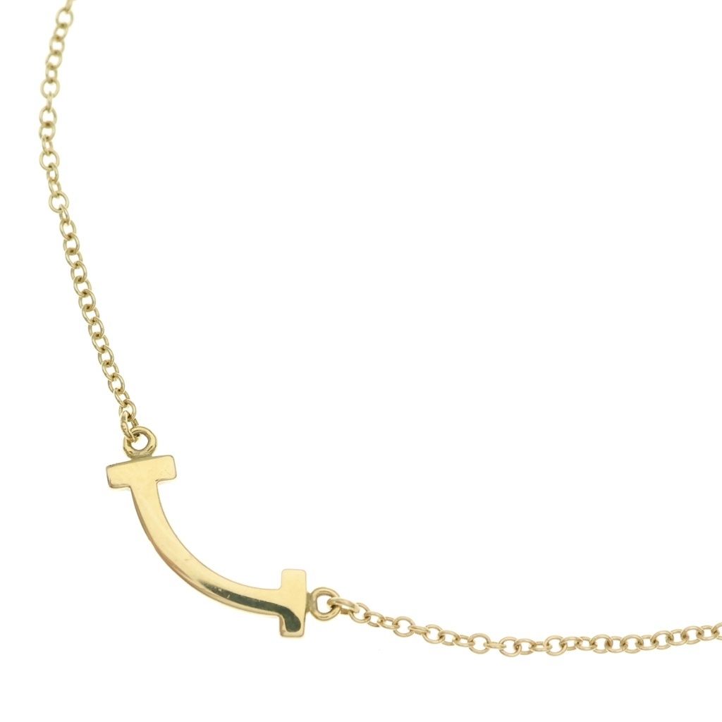 Tiffany & Co T Smile Mini Pendant Chain Gold