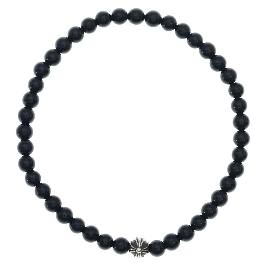 Chrome Hearts 4 mm Bead Bracelet Black Silver