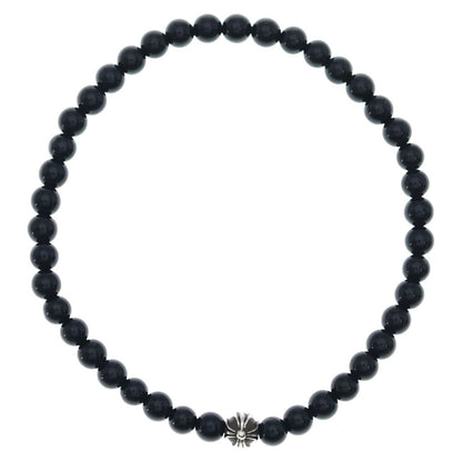 Chrome Hearts 4 mm Bead Bracelet Black Silver