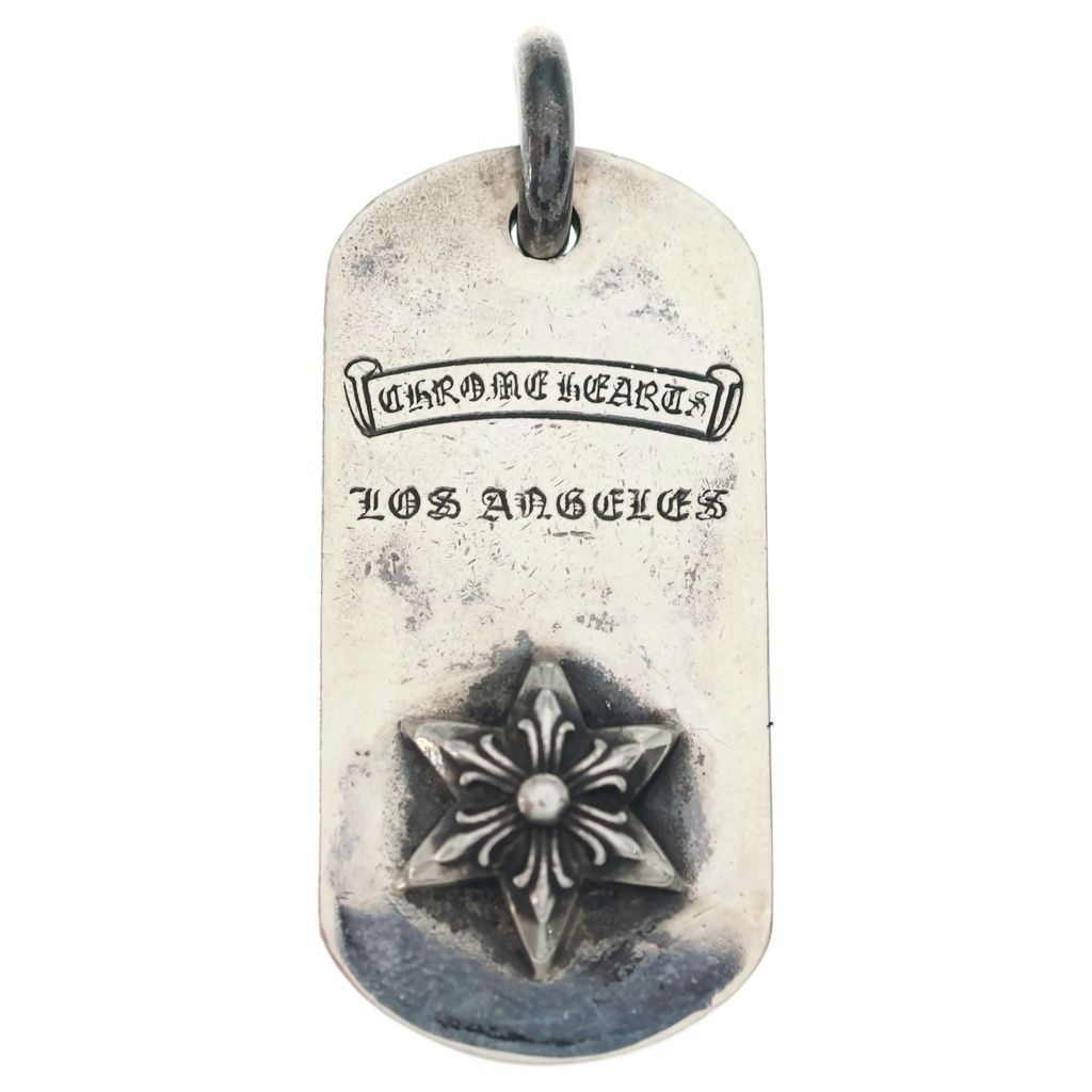 Chrome Hearts Raised Star Dogtag Dog Tag la Limited Silver Necklace