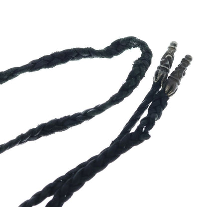 Chrome Hearts Leather Braid Scroll Blade Silver Necklace — view 6