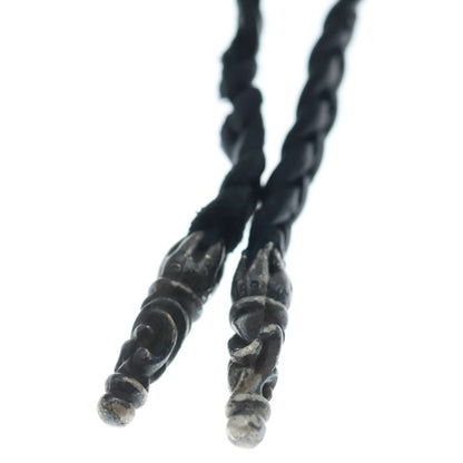 Chrome Hearts Leather Braid Scroll Blade Silver Necklace — view 4