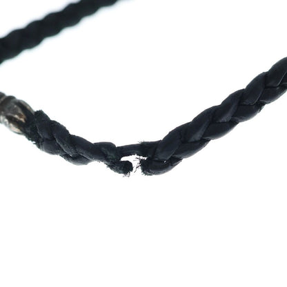 Chrome Hearts Leather Braid Scroll Blade Silver Necklace — view 3