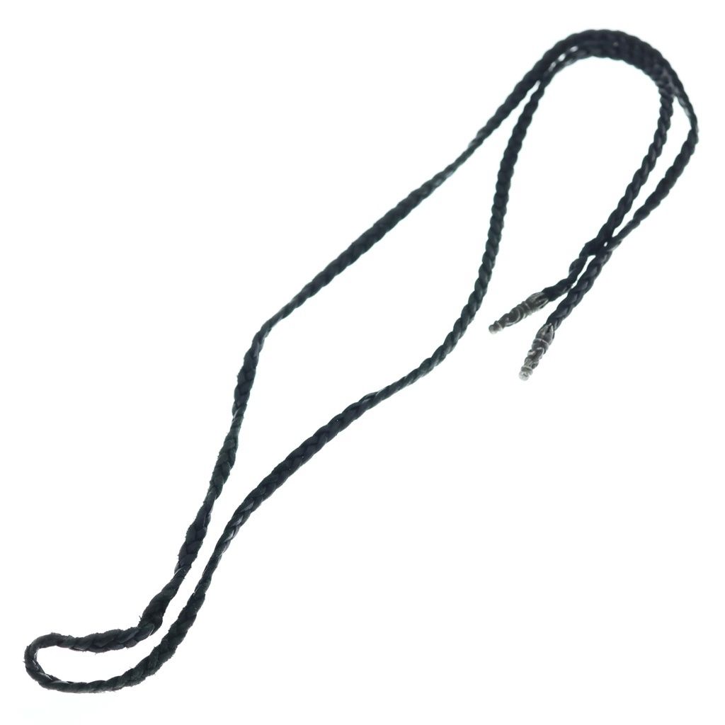 Chrome Hearts Leather Braid Scroll Blade Silver Necklace — view 2