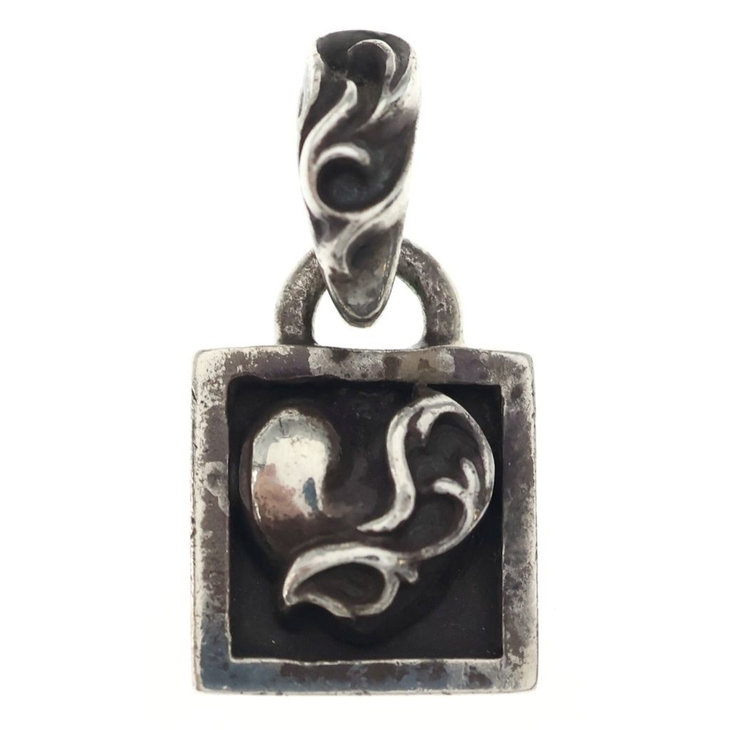 Chrome Hearts Framed Heart Charm Pendant Top Silver