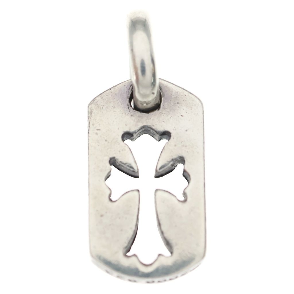 Chrome Hearts DT Tny CO Crs Tiny Cutout Cross Dog Tag Charm Pendant Top Silver — view 2