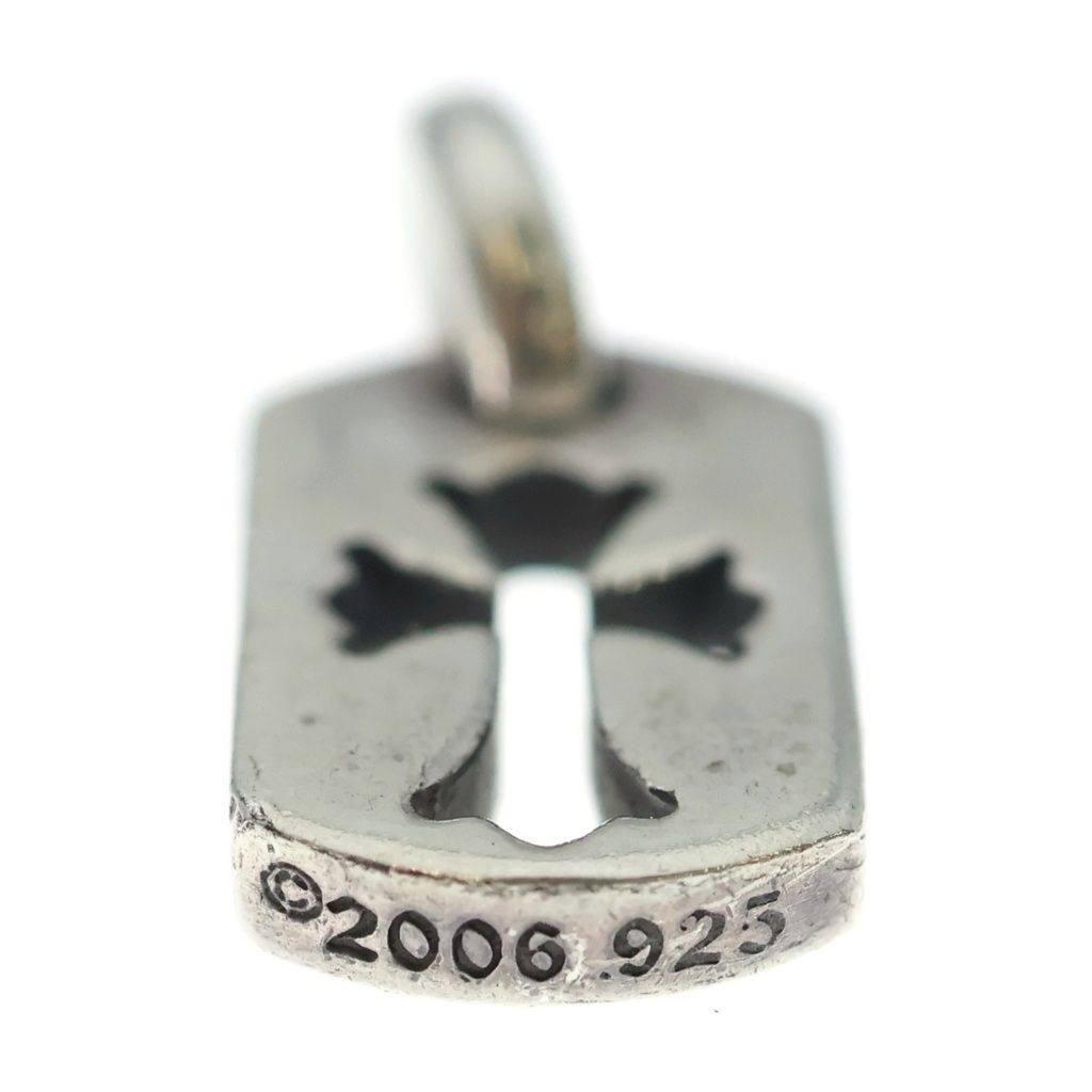 Chrome Hearts DT Tny CO Crs Tiny Cutout Cross Dog Tag Charm Pendant Top Silver — view 5