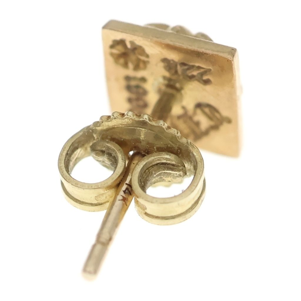 Chrome Hearts 22k Stud Pyramid Pls Earrings Gold — view 2