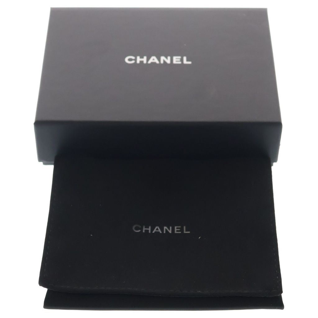 Chanel CC Logo Zip Coin Case Mini Wallet Black Leather Gold — view 6