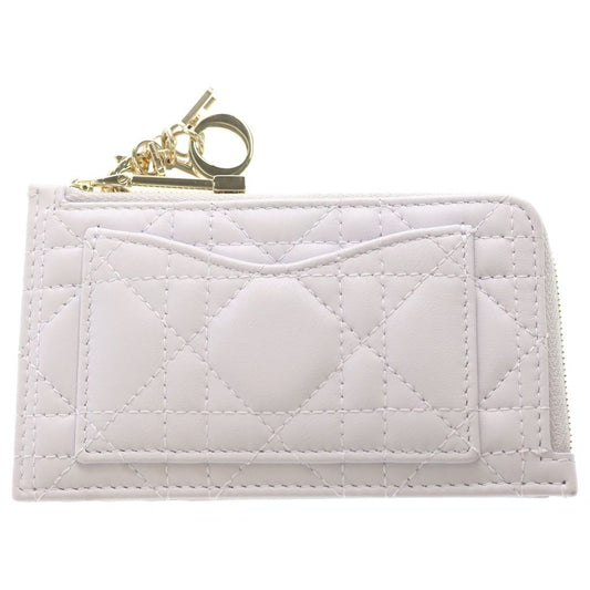 Dior Monsieur Cannage Fragment Case Card Coin Light Purple Leather Gold
