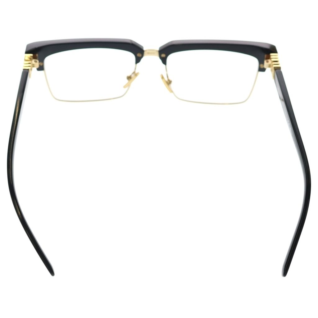Miu Miu Runway Square Logo Sunglasses Clear Lens Black Frame Gold Eyewear — view 2