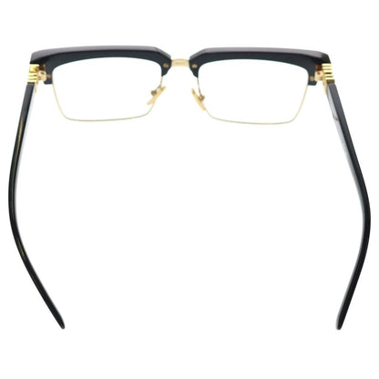 Miu Miu Runway Square Logo Sunglasses Clear Lens Black Frame Gold Eyewear — view 2