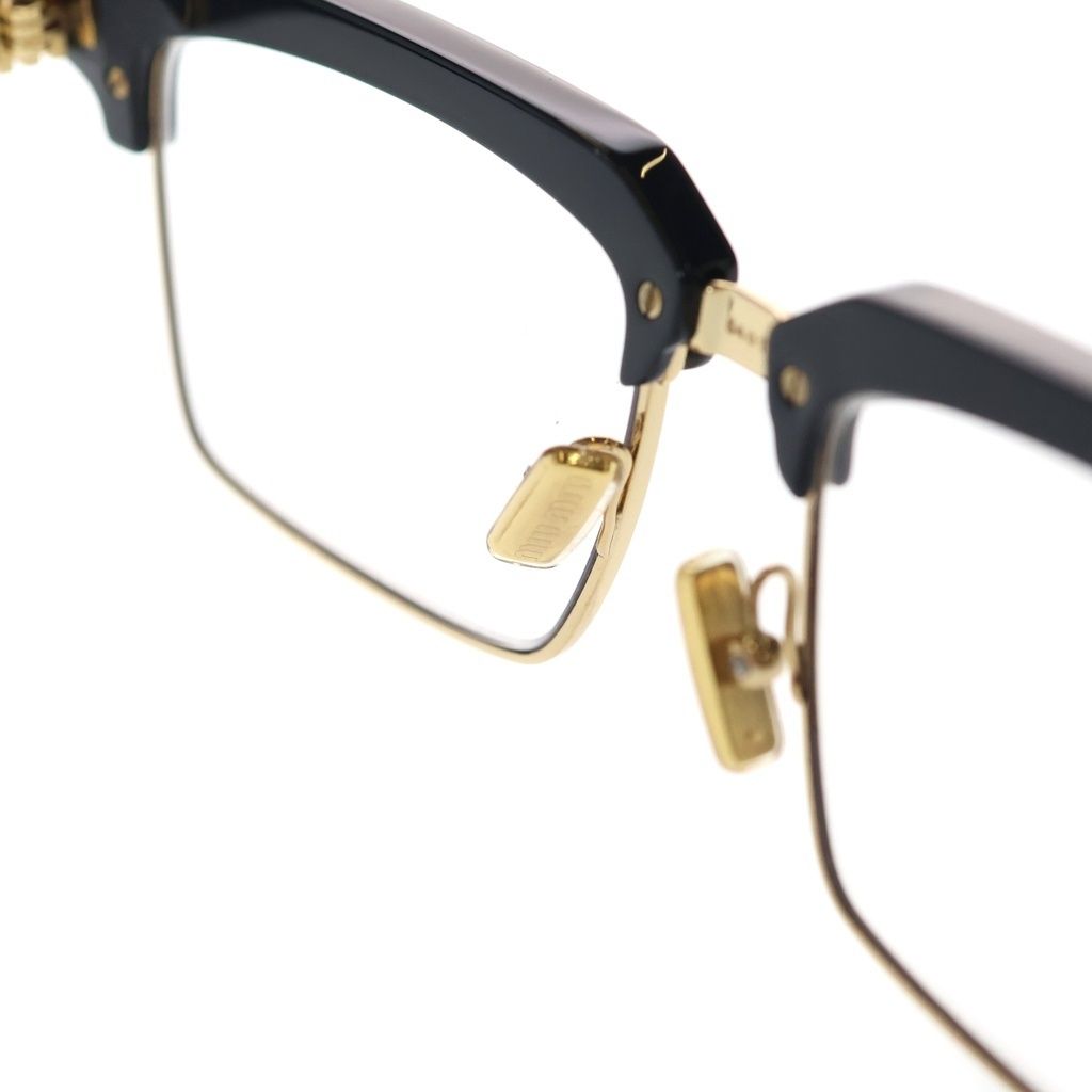 Miu Miu Runway Square Logo Sunglasses Clear Lens Black Frame Gold Eyewear — view 5