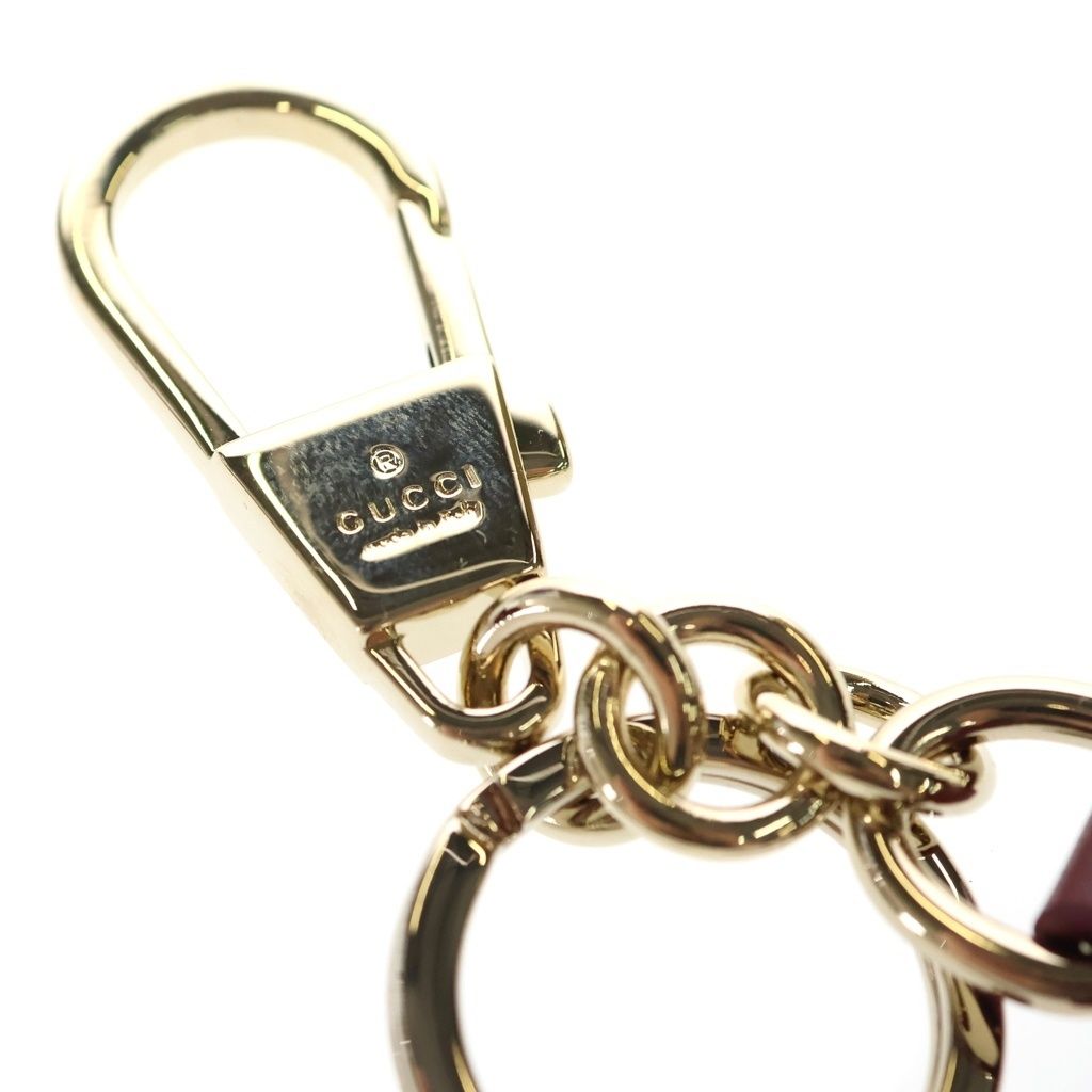 Gucci Key Charm Higuchi Yuko Cat Bow BO Bag Key Ring Key Holder Pink Leather — view 5