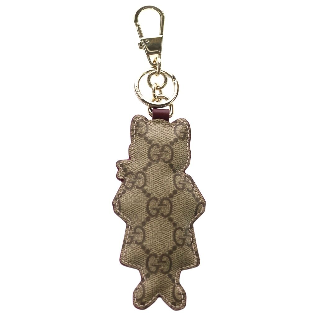 Gucci Key Charm Higuchi Yuko Cat Bow BO Bag Key Ring Key Holder Pink Leather — view 2