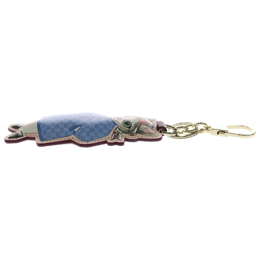 Gucci Key Charm Higuchi Yuko Cat Bow BO Bag Key Ring Key Holder Pink Leather — view 3
