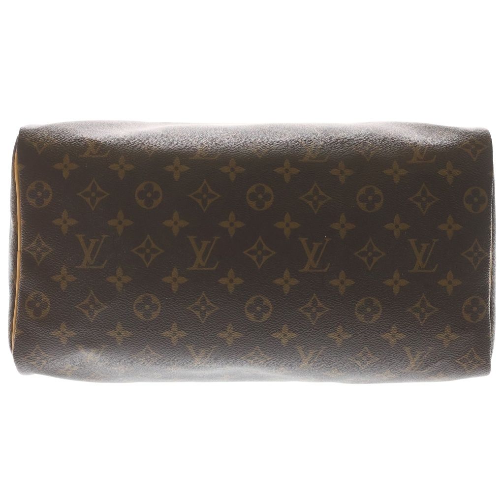 Louis Vuitton Speedy 35 Monogram Leather Handbag Gold Brown — view 4