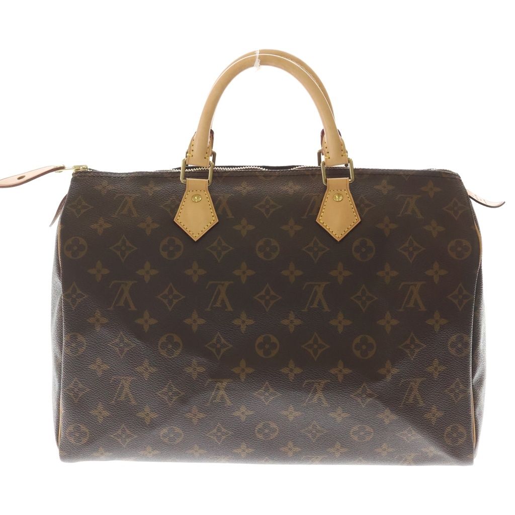 Louis Vuitton Speedy 35 Monogram Leather Handbag Gold Brown — view 2