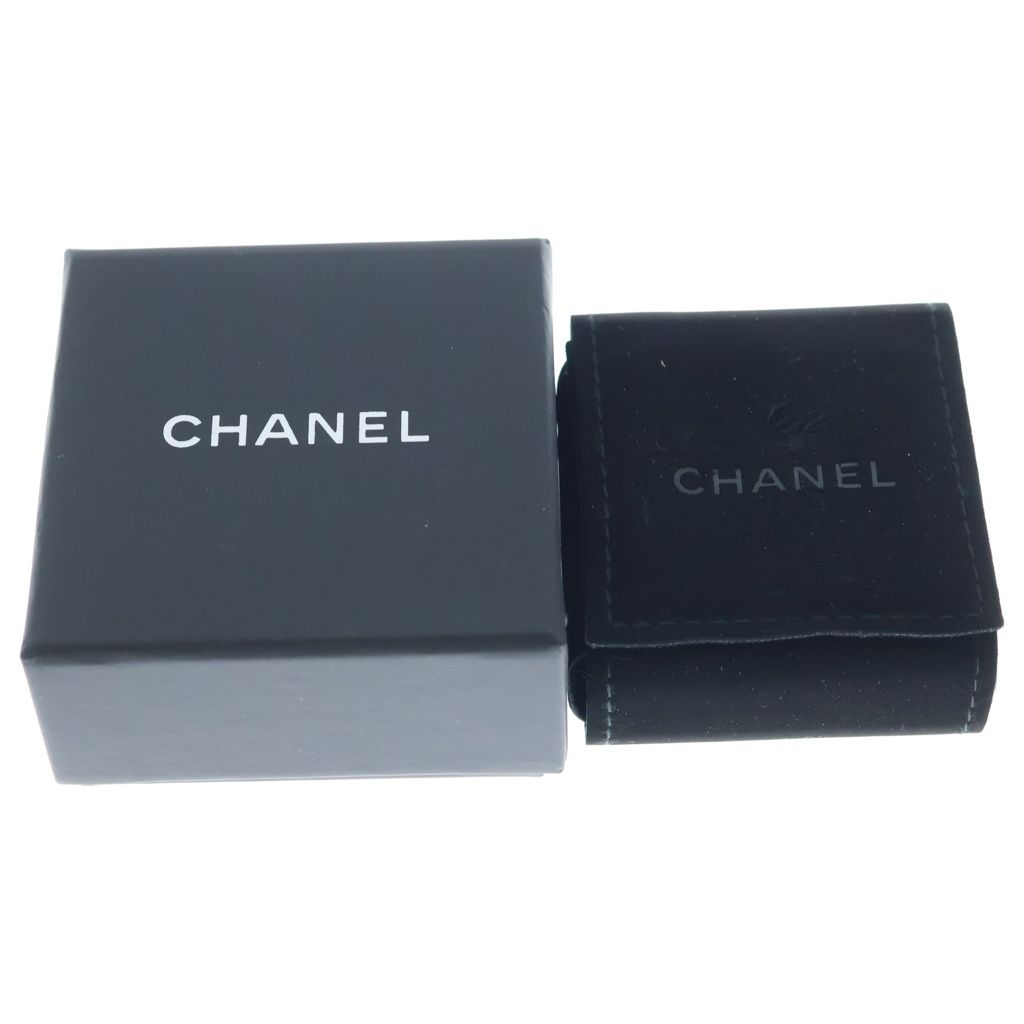 Chanel CC Logo Rhinestone Earrings Silver — view 6