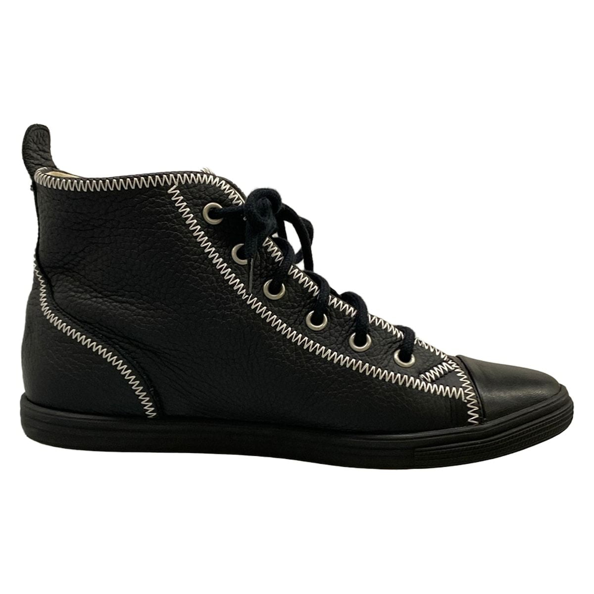 Chanel Sneakers Black High Cut Leather — view 2