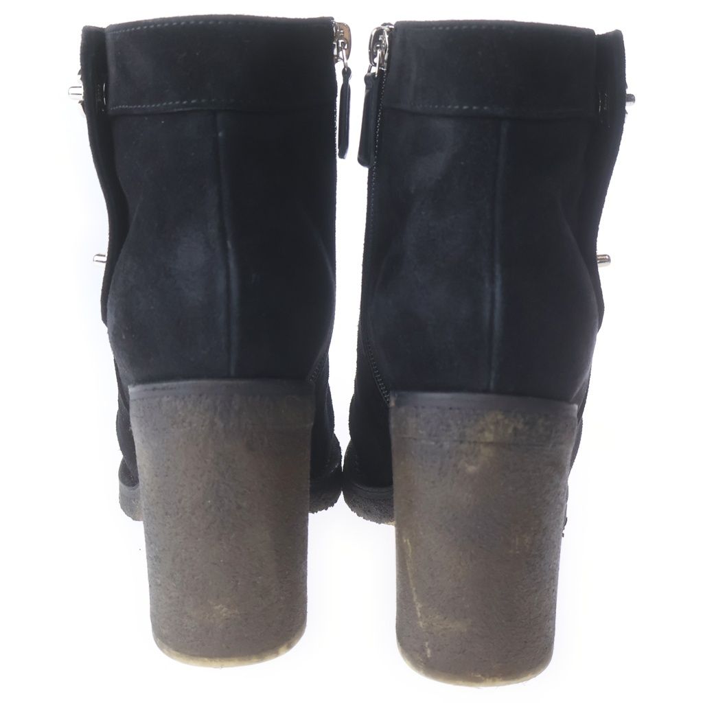 Chanel Short Boots CC Logo Turnlock Black Suede Leather — view 3