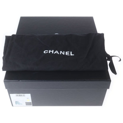 Chanel Short Boots CC Logo Turnlock Black Suede Leather — view 6