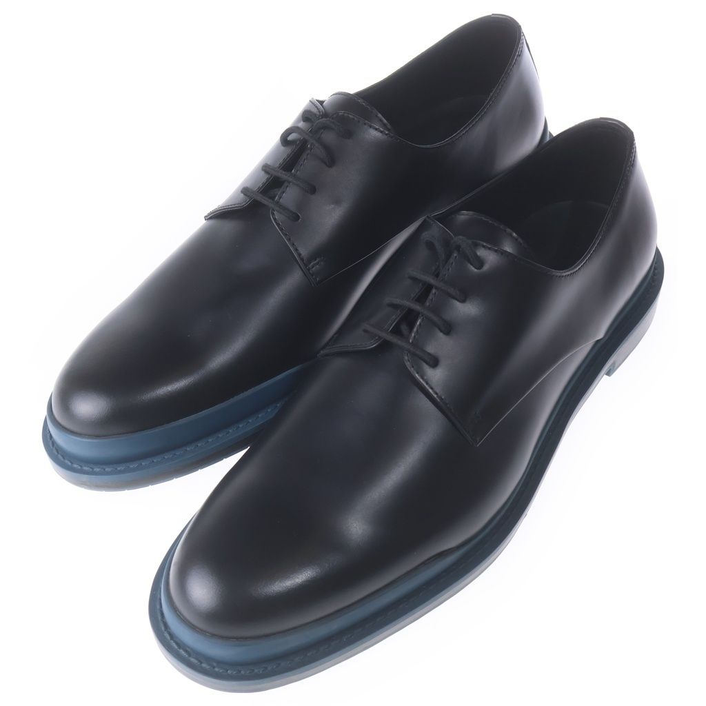 Bottega Veneta Intrecciato Leather Lace Up Dress Business Shoes Dark Brown Blue — view 2