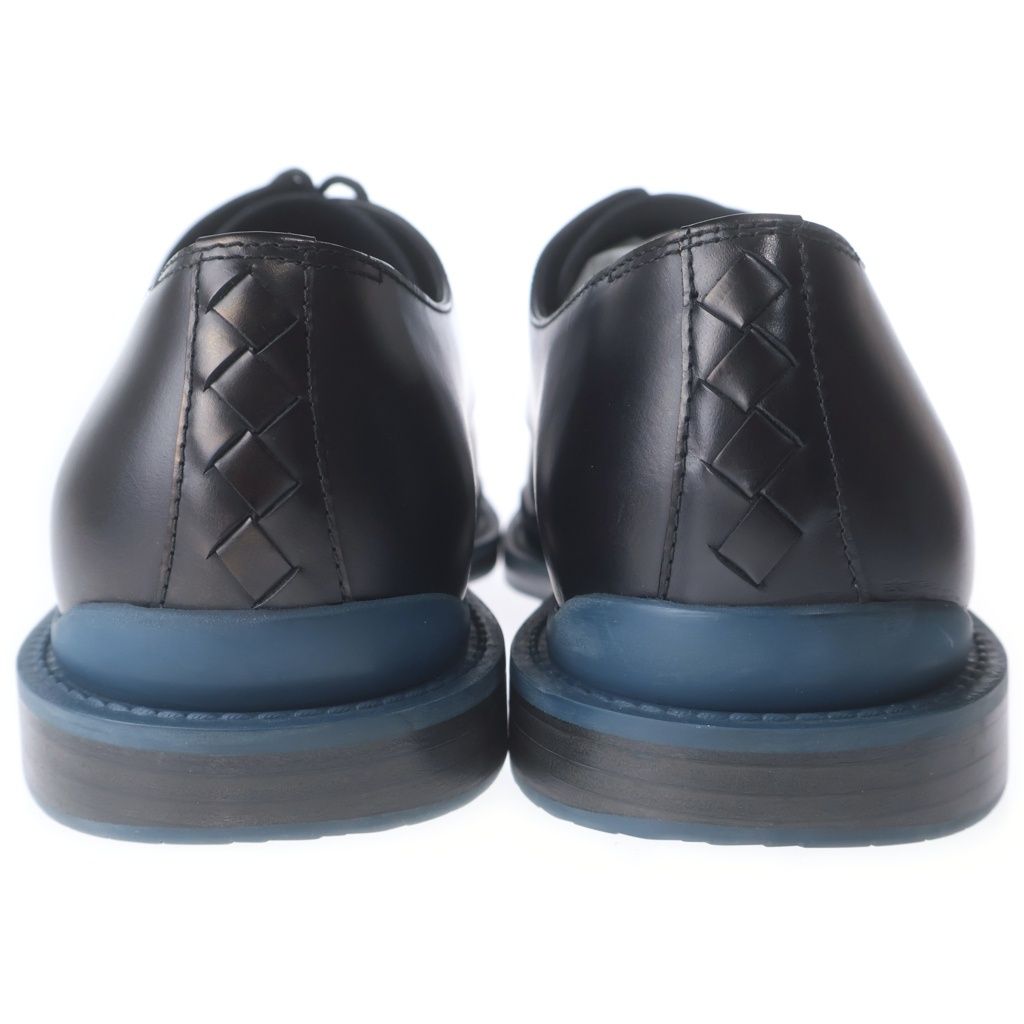Bottega Veneta Intrecciato Leather Lace Up Dress Business Shoes Dark Brown Blue — view 3