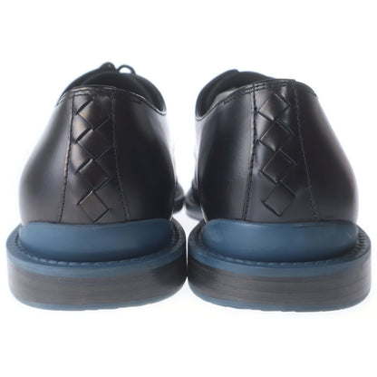 Bottega Veneta Intrecciato Leather Lace Up Dress Business Shoes Dark Brown Blue — view 3