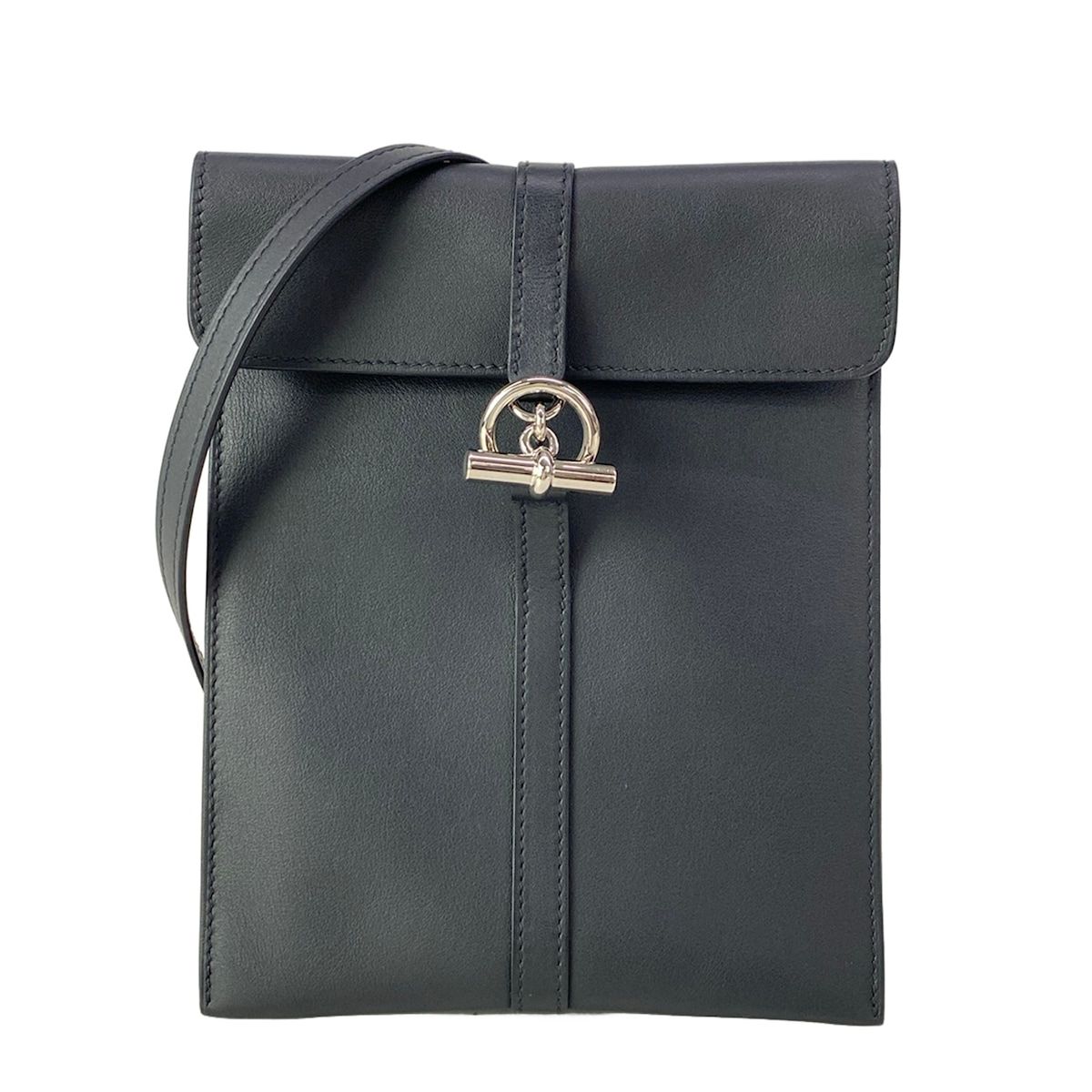 Hermes Shoulder Bag Grenant Go Black Silver