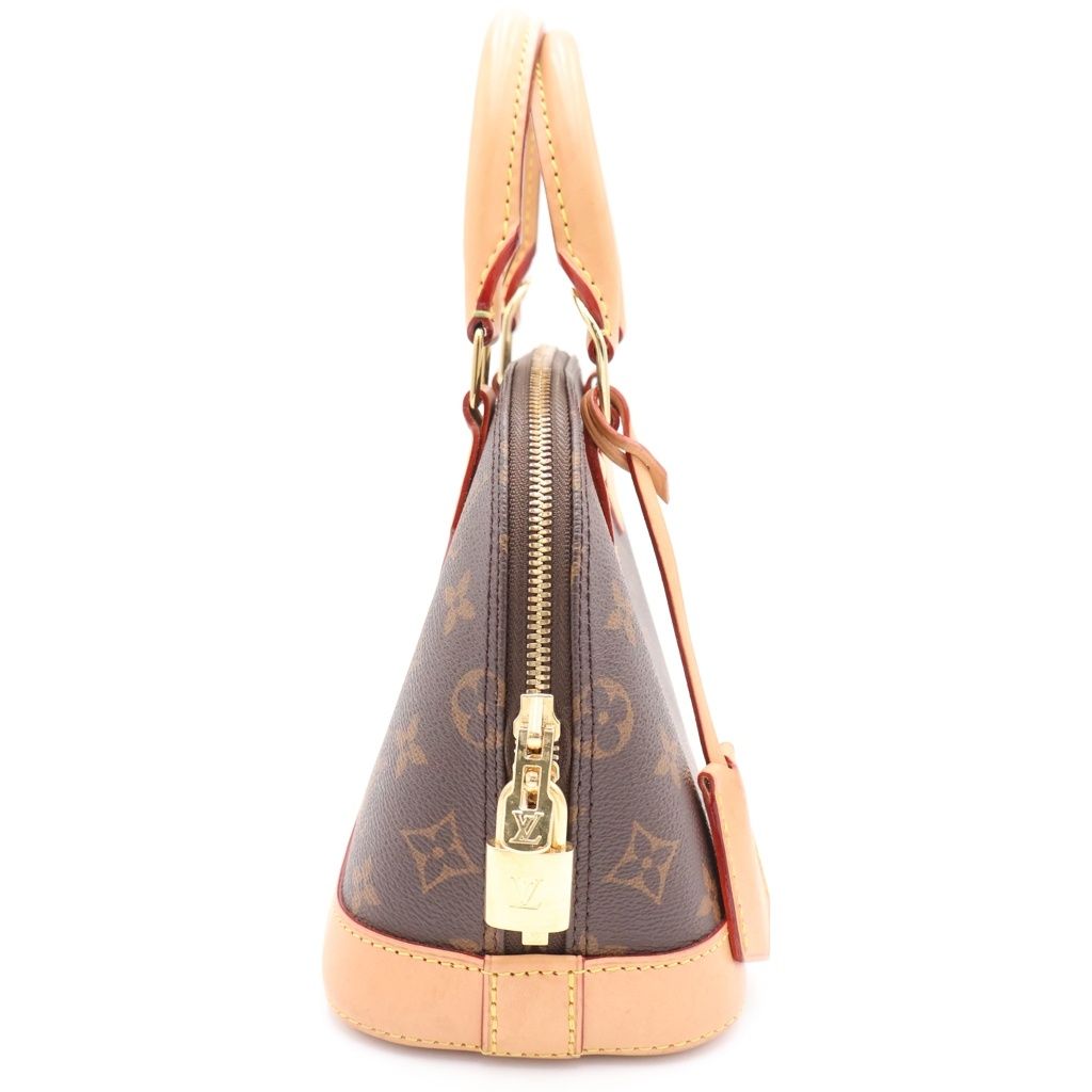 Louis Vuitton Monogram Alma BB 2-Way Shoulder Bag Brown Leather Gold — view 3