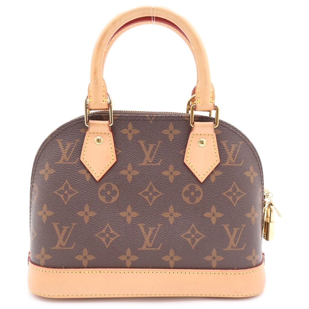 Louis Vuitton Monogram Alma BB 2-Way Shoulder Bag Brown Leather Gold — view 2