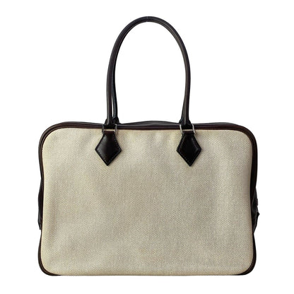 Hermes Handbag Plume 32 Ivory Dark Brown Silver — view 3
